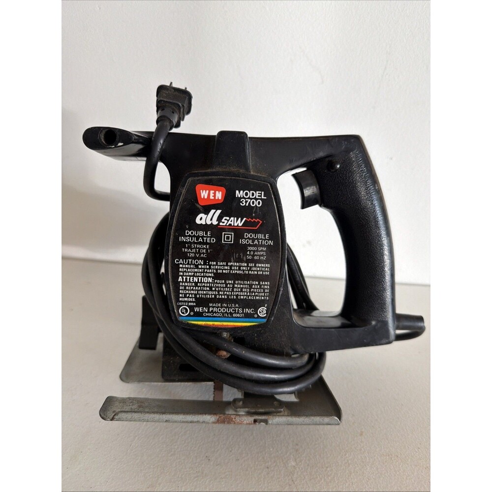 Wen Model 3700 All Saw Jigsaw Double Insulated 3000 SPM 4.0 Amp (TESTED)